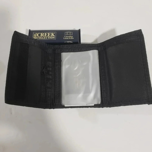 Big Creek Collection Mens  Black Leather Trifold Wallet. - Picture 4 of 6